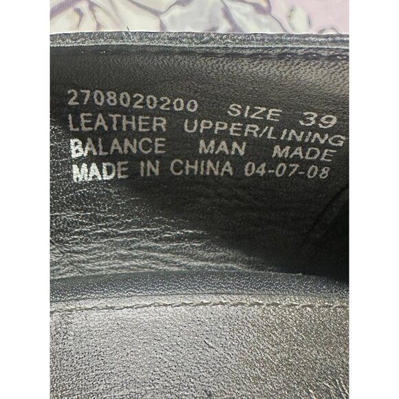 Dankso Tori Nappa Leather Pumps Size 39 Black Block Heel Comfort Shoes Elastic - Picture 7 of 7